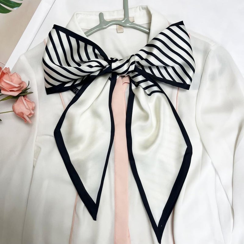 FONYVE Silk Head Scarf for Hair Fashion Headwrap for Women Lightweight Neck Tie - Image 2